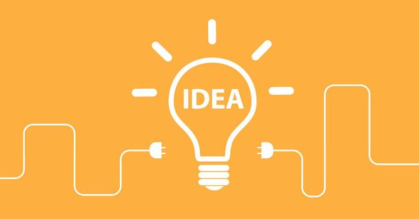 light bulb icon on yellow background - Vector, Image