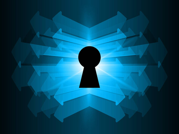 keyhole with key in the background - Vector, Imagen