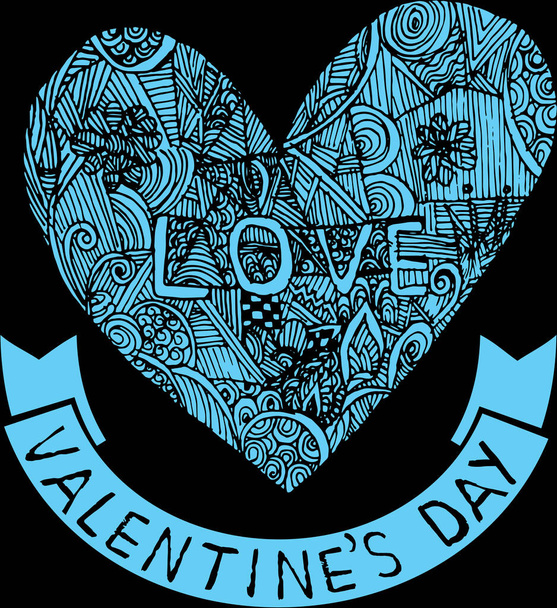 vector heart with love. valentine's day card. - Vektor, kép