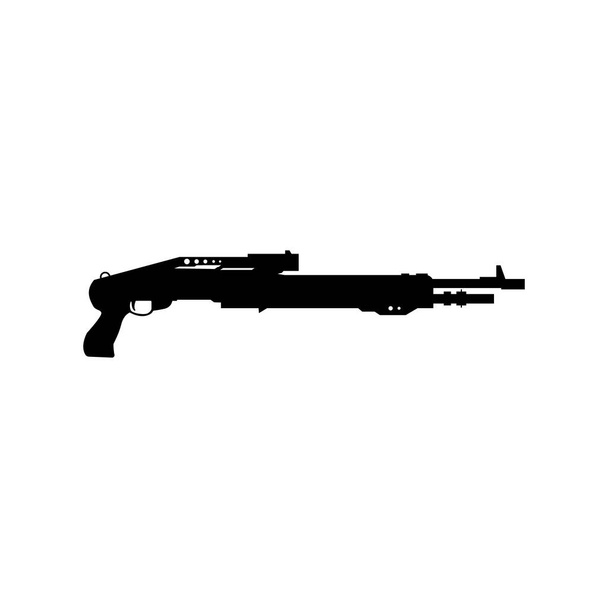 Shotgun schwarze Silhouette Vektor Illustration isoliert auf weißem Hintergrund - Vektor, Bild