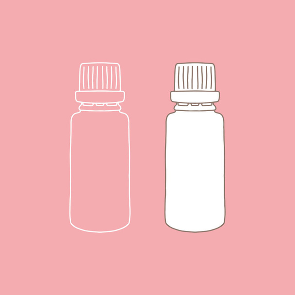 Glass pill bottle with plastic cap. Medical, realistic, vector illustration.  - Vector, Image
