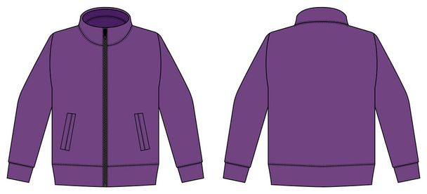 Camisa de jersey casual (ropa de entrenamiento deportivo) vector ilustración / púrpura - Vector, Imagen