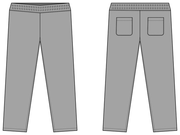 Casual παντελόνι φανέλα / sweat παντελόνι πρότυπο διανυσματική απεικόνιση / γκρι - Διάνυσμα, εικόνα