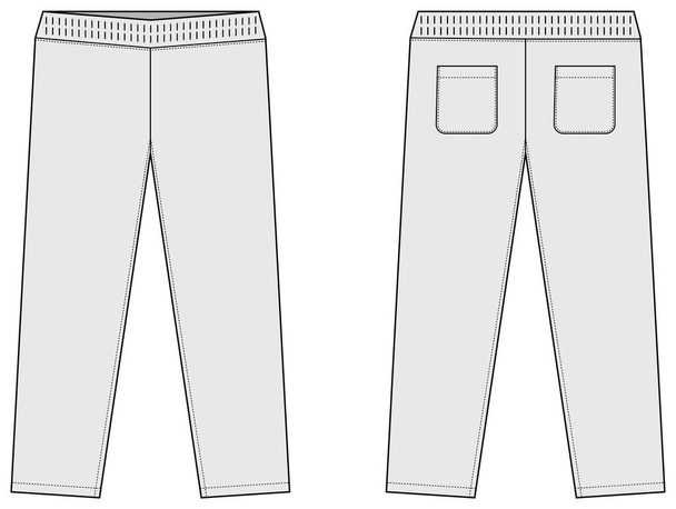 Casual jersey pantalones / pantalones de sudor plantilla vector ilustración / blanco - Vector, imagen