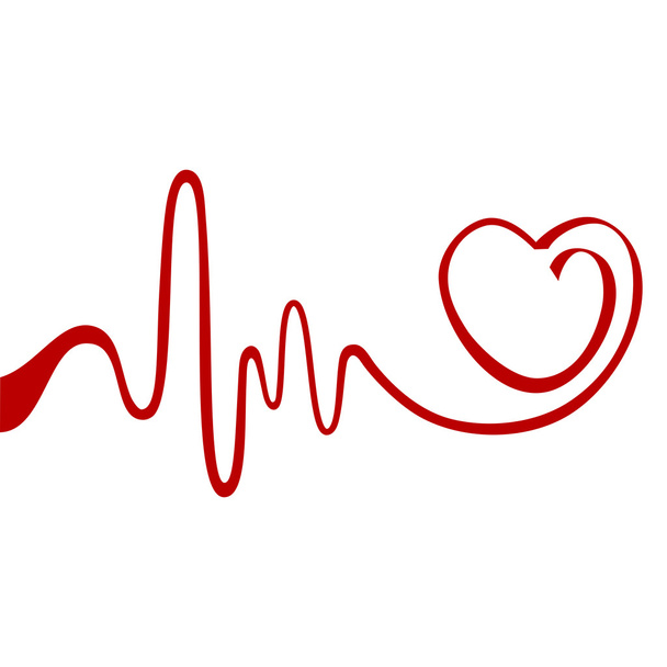 Heart from red ribbon - Vector, Image