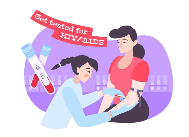 Hazte la prueba Composición del SIDA - Vector, Imagen