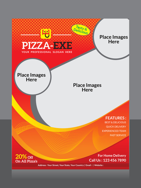 abstract pizza flyer - Vettoriali, immagini