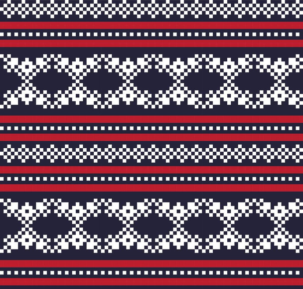 Červený vánoční veletrh ostrov vzor pozadí pro módní textil, pleteniny a grafiky - Vektor, obrázek