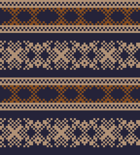 Fundo de padrão de ilha justo Natal marrom para têxteis de moda, malhas e gráficos - Vetor, Imagem