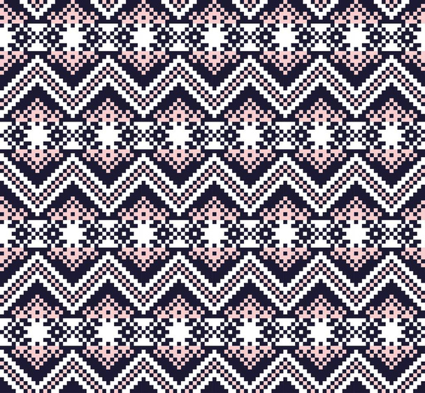 Rózsaszín Navy karácsonyi vásár szigetmintás háttér divat textil, kötött és grafika - Vektor, kép