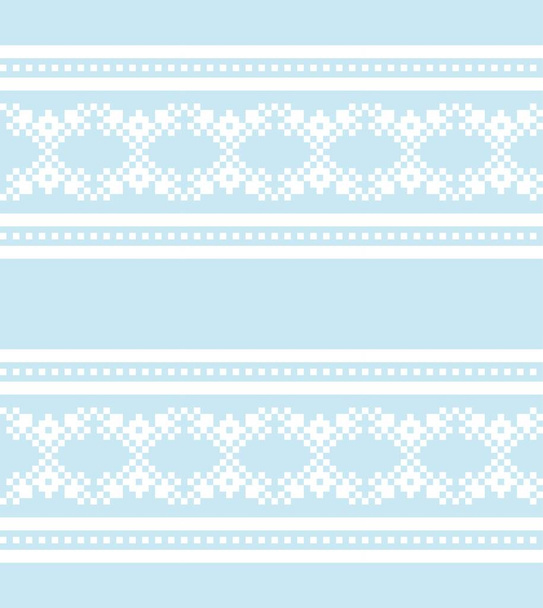 Sky Blue Christmas fair isle pattern background for fashion textiles, knitwear and graphics - Vektör, Görsel