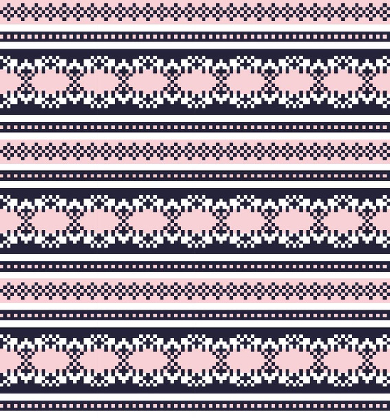 Fondo de patrón de isla de feria navideña rosa marino para textiles de moda, prendas de punto y gráficos - Vector, Imagen