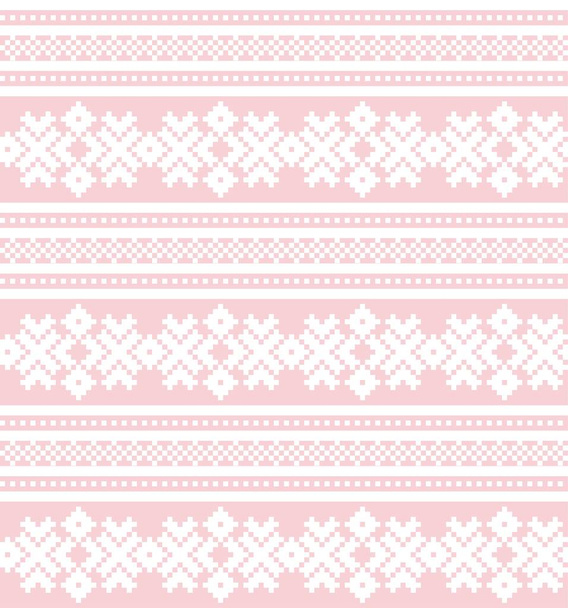 Fondo de patrón de isla de feria navideña rosa marino para textiles de moda, prendas de punto y gráficos - Vector, Imagen
