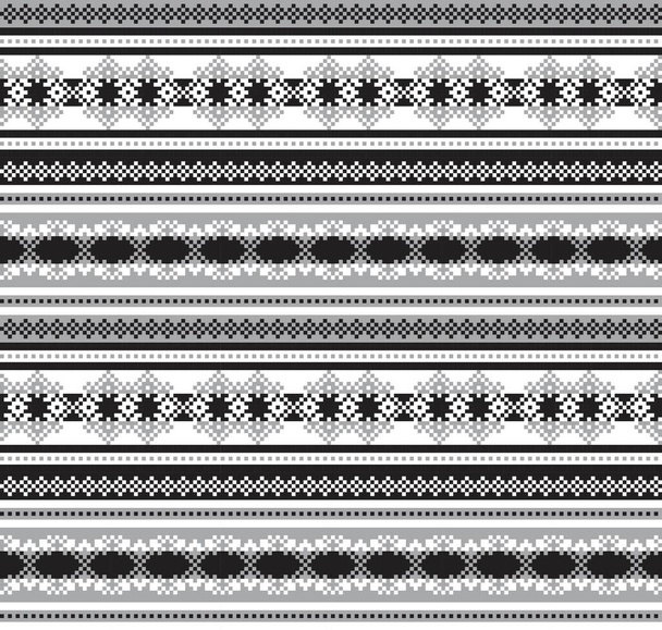 Fondo de patrón de isla de feria de Navidad blanco y negro para textiles de moda, prendas de punto y gráficos - Vector, Imagen