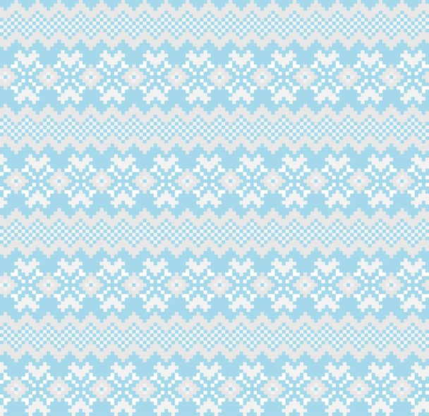 Sky Blue Kerst kermis eiland patroon achtergrond voor mode textiel, brei- en haakwerk - Vector, afbeelding