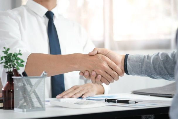 Image business mans handshake. Business partnership meeting concept. - Photo, Image