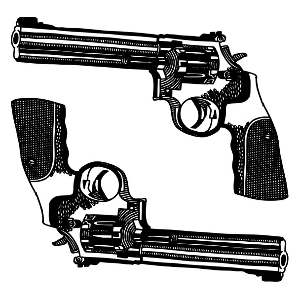 Vector illustration with handguns - ベクター画像