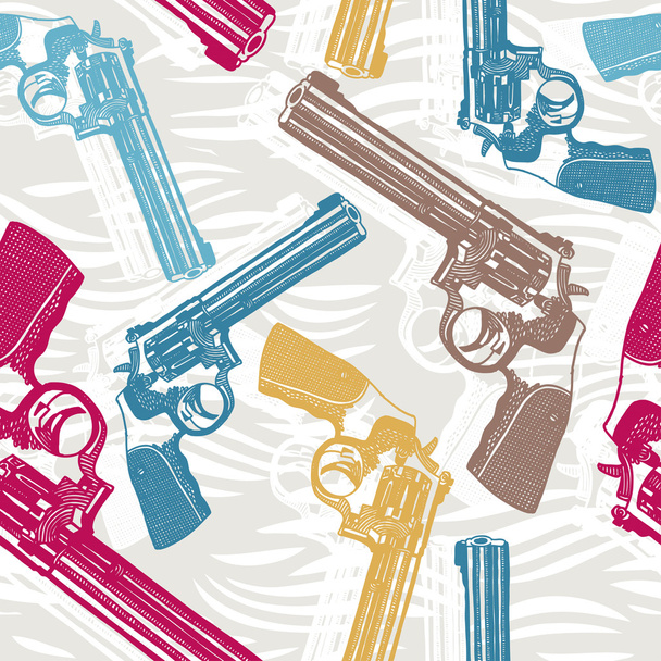 Seamless pattern with handguns - Vector, Image