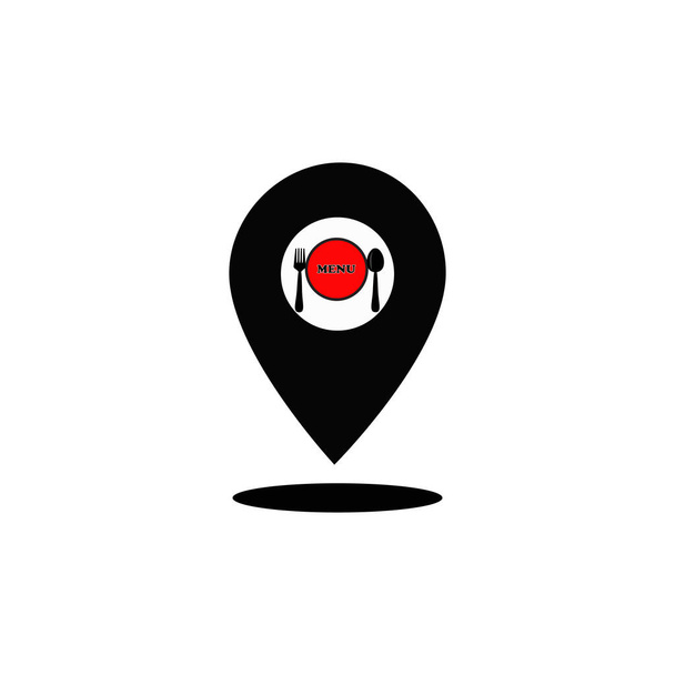 Cafe and restaurant location icon food ordering - Vector, Image