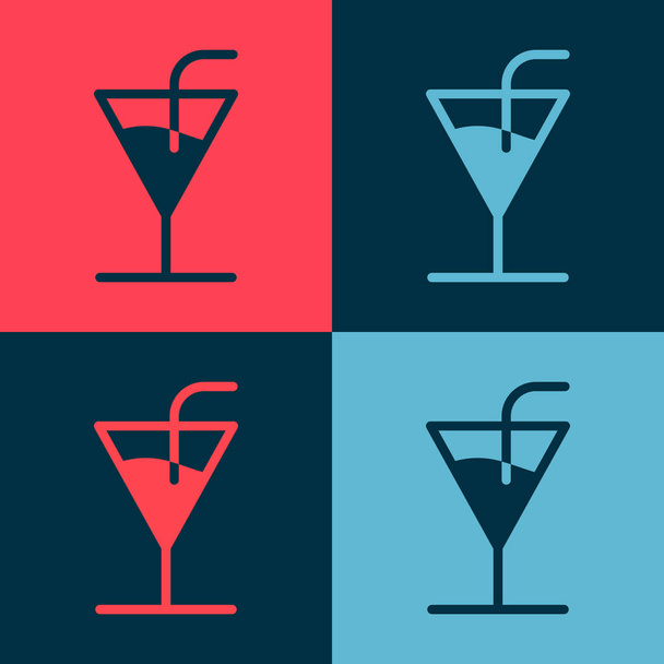 Εικονίδιο Pop art Cocktail απομονωμένο σε έγχρωμο φόντο. Εικονογράφηση διανύσματος. - Διάνυσμα, εικόνα