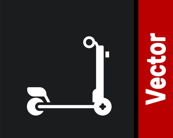 White Scooter icon isolated on black background.  Vector. - Vector, Image