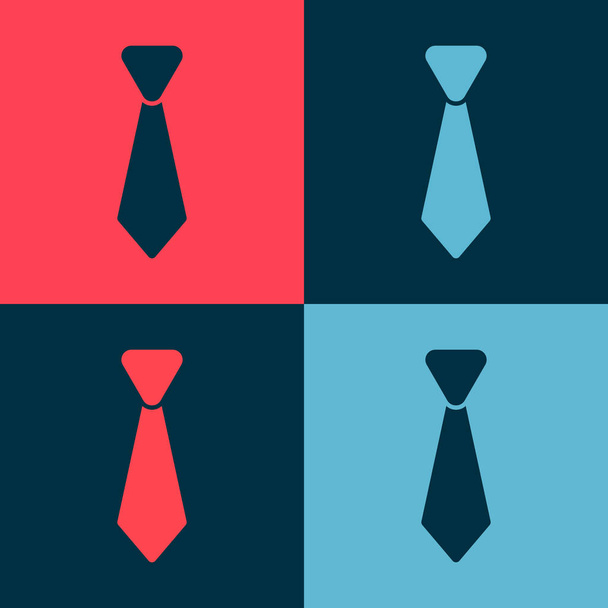 Pop art Tie icon isolated on color background. Necktie and neckcloth symbol.  Vector. - Vector, Image