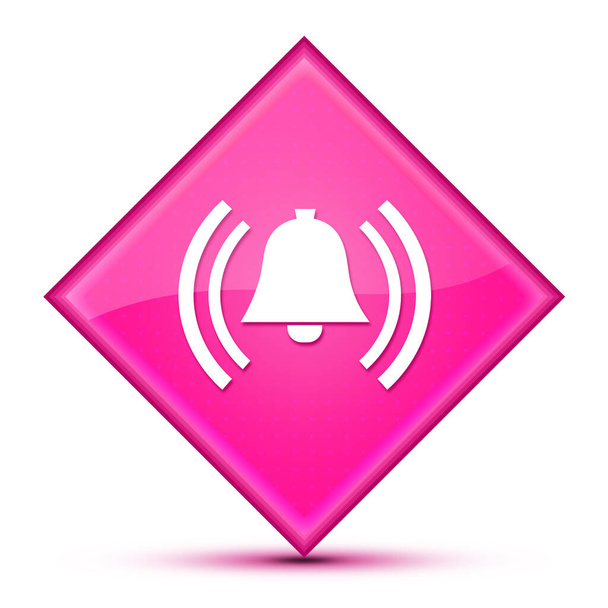 Alarm icon isolated on luxurious wavy pink diamond button abstract illustration - Photo, Image