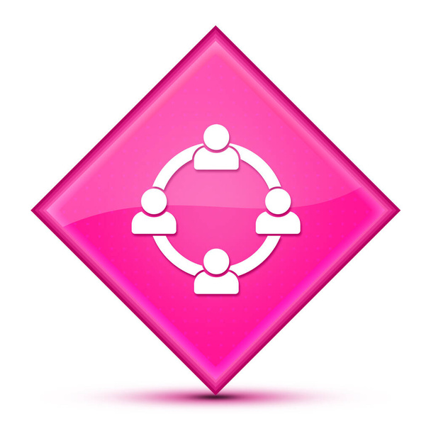 Icône concept de communication isolée sur luxueux bouton diamant rose ondulé illustration abstraite - Photo, image