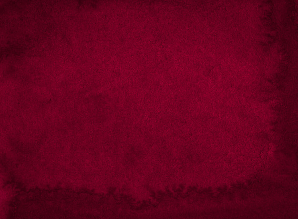 Intense burgundy color of hand-painted watercolor stains. Dark red abstract background with natural texture. - Photo, Image