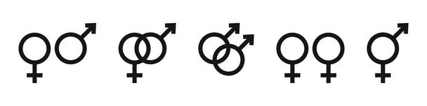 Collezione di simboli di genere. Elemento isolato vettoriale. Segno maschile e femminile. - Vettoriali, immagini