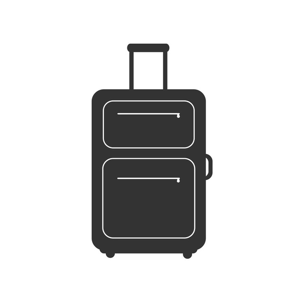 Ikona torby podróżnej w płaskim stylu. Ilustracja wektora bagażu na białym, izolowanym tle. Koncepcja działalności związanej z bagażem. - Wektor, obraz