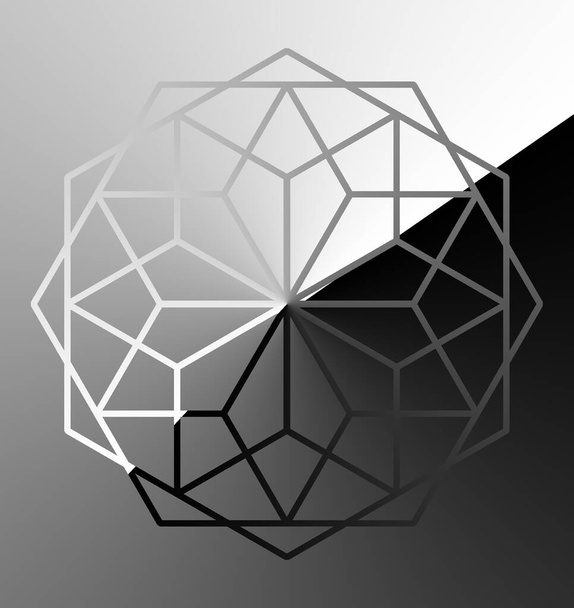 Cobweb hexagon. Business logo. Content for the designer. New New Year's fantasies on the theme of snowflakes. - Foto, Bild
