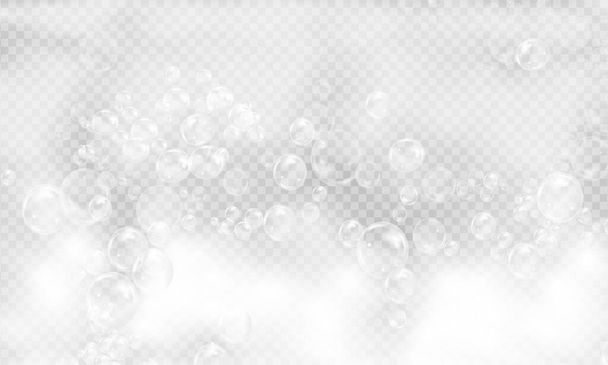 Bath foam background. Shampoo bubbles texture. - Vector, Image