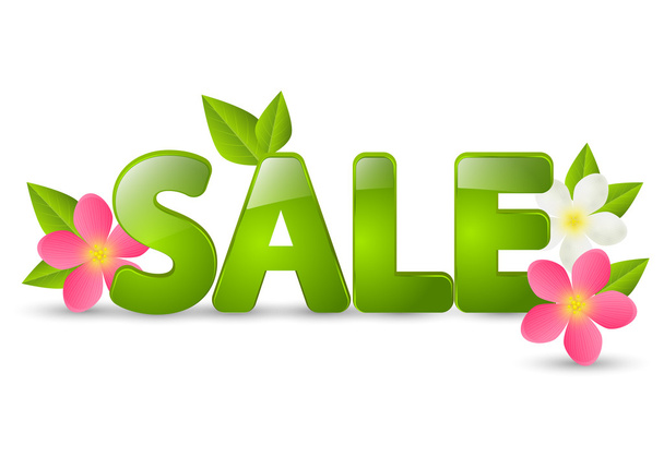 Spring sale message with flowers - Vector, Image