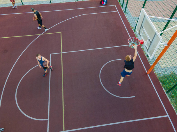 Aerial view of a basketball court outdoors - Photo, Image