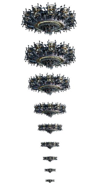 3D-рендеринг коллажа экземпляров космических кораблей НЛО, изолированных на белом с вырезанием пути, включенного в файл, для научно-фантастических произведений искусства или фонов видеоигр. - Фото, изображение