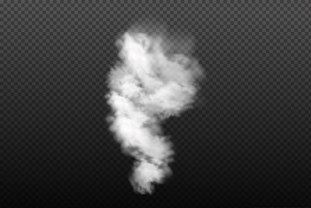 Fehér vektor felhősség, köd vagy füst sötét kockás háttér. - Vektor, kép