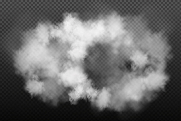 Fehér vektor felhősség, köd vagy füst sötét kockás háttér. - Vektor, kép