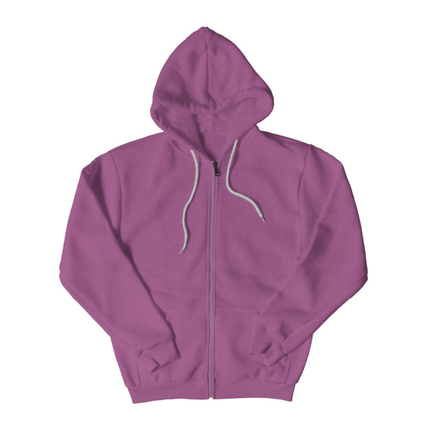 Diese Frontansicht, Full Zipper Hoodie Mockup auf Royal Lilac Color, sind einfach als Fotos zu verwenden, um Ihren Hoodie oder Design-Dateien zu vermarkten. - Foto, Bild