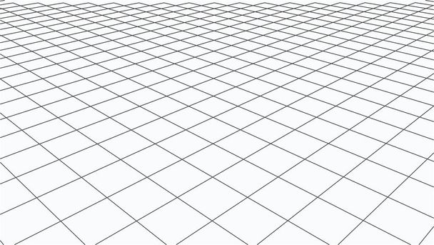 Paisaje abstracto. Rejilla de perspectiva vectorial. malla 3d - Vector, Imagen