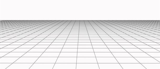 Abstrakti maisema. Vektorin perspektiiviverkko. 3d-verkko - Vektori, kuva
