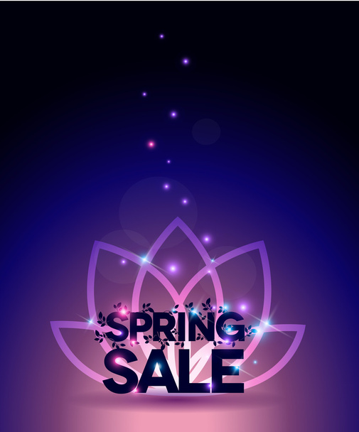 Bright Spring sale poster, beautiful colors with light shades - Vecteur, image