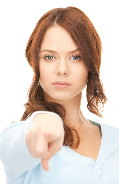 Businesswoman pointing her finger - Photo, image