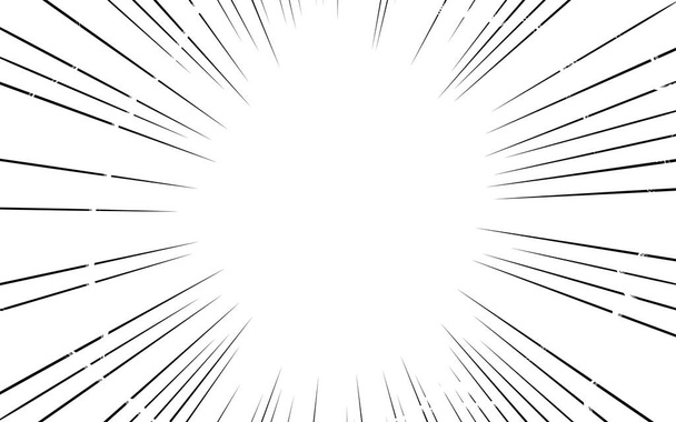 Cartoon-stijl achtergrondmateriaal: effect van geconcentreerde lijnen en bliksem - Vector, afbeelding