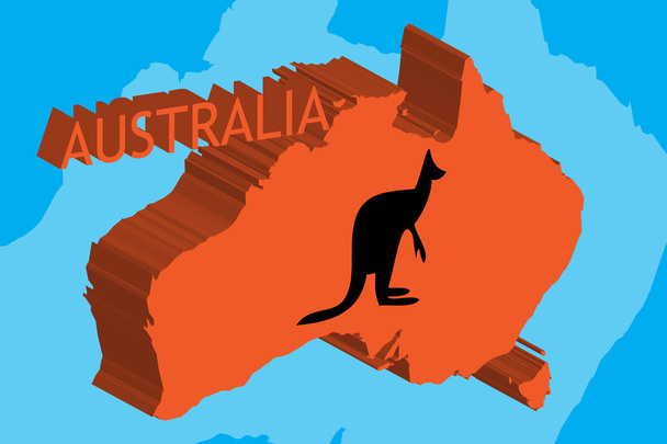 Mapa Australii - Wektor, obraz