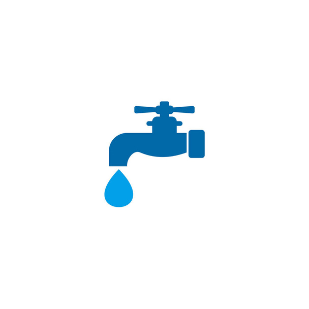 Grifo de agua plomería logotipo diseño vector plantilla - Vector, Imagen