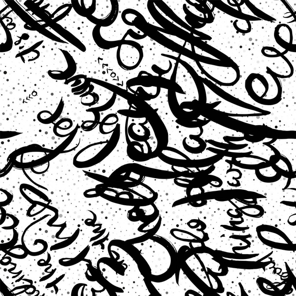 Graffiti background seamless pattern. Hand style tagging. Vandal vector lettering - Vector, Image