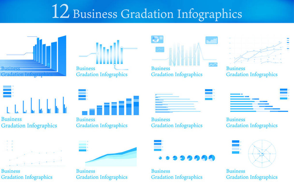 12 types of business graph set - Vector, Image