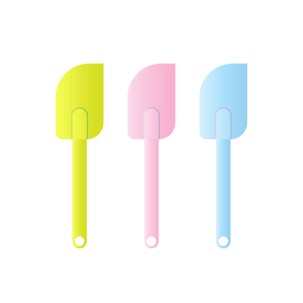 Scrapers spatula vector illustration isoalted on white background. Soft color. Pastel Blue, Green and pink. 32/35 - Vector, Image