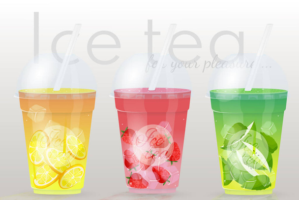 Set of fresh fruit juices  - Vector, Image